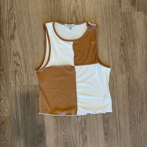 Color block ribbed tank top